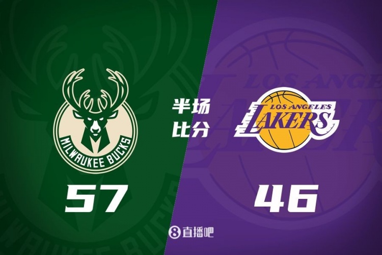 讓一套首發(fā)！布朗尼8分全隊最高 字母13+3 湖人半場(chǎng)落后雄鹿11分