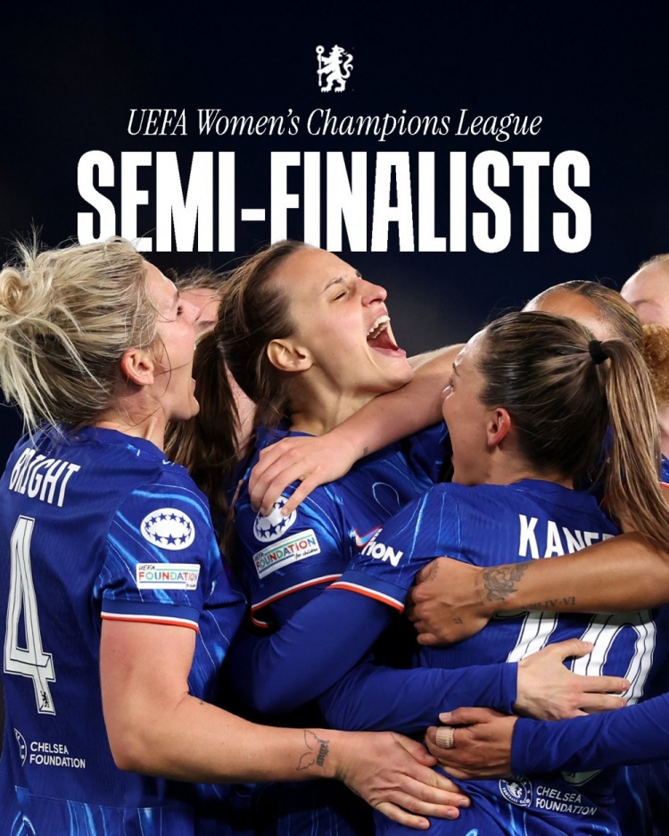 女足歐冠：切爾西3-0曼城&總比分3-2逆轉晉級四強，將對陣巴薩